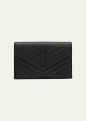 Saint Laurent YSL Small Envelope Leather Wallet on Chain