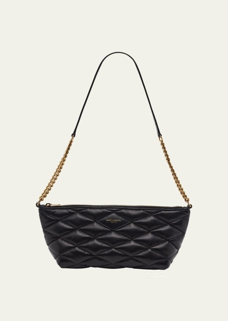 Saint Laurent Ziptop Mini Shoulder Bag in Quilted Smooth Leather
