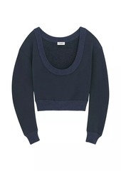 Saint Laurent Scoopneck Cropped Sweatshirt