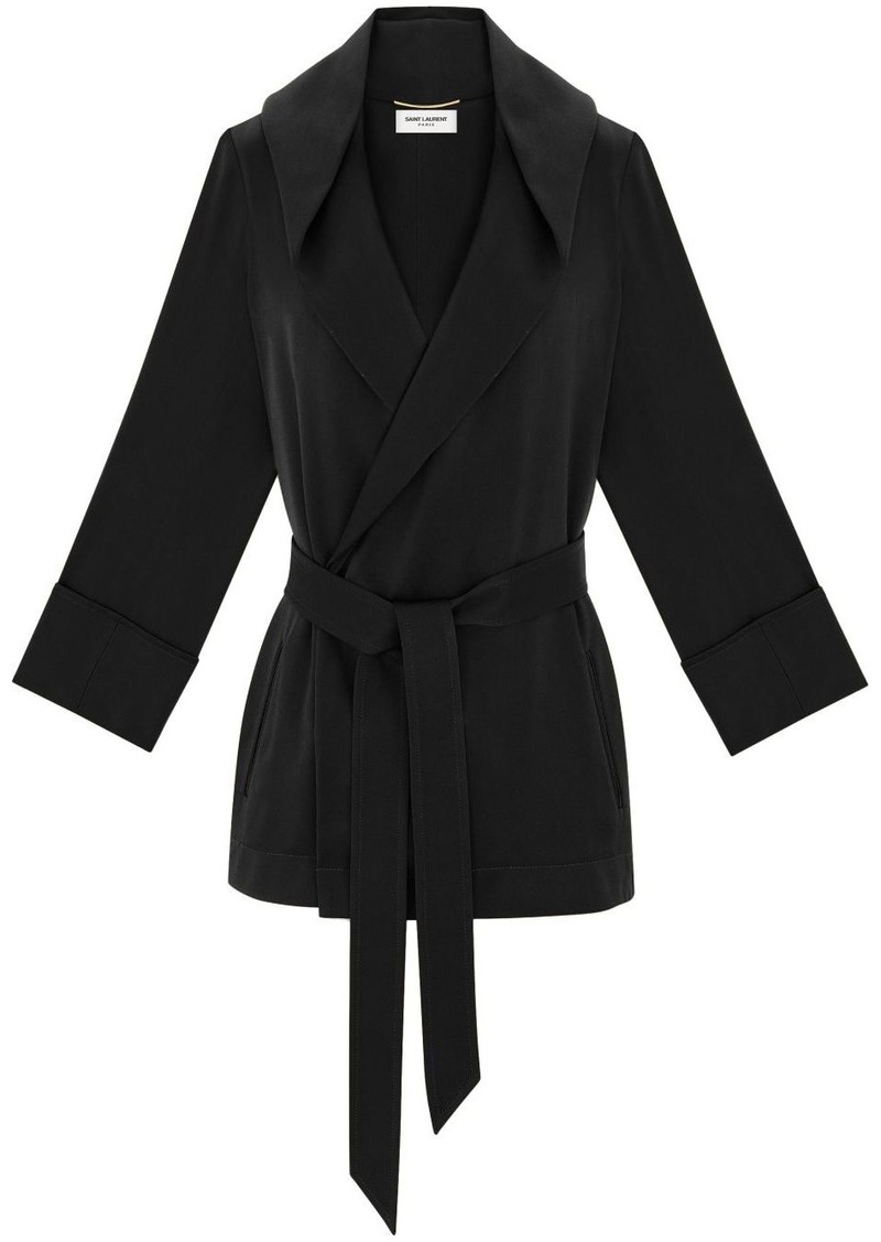 Saint Laurent self-tie hooded jacket