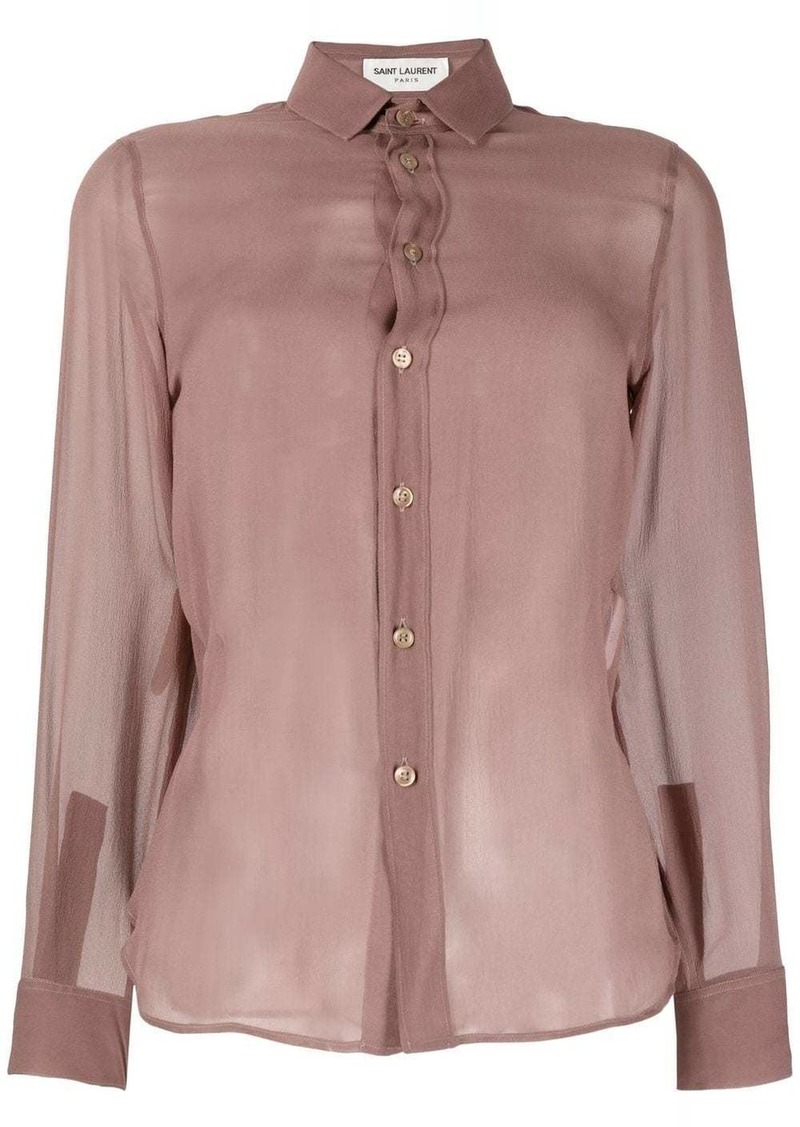 Saint Laurent semi-sheer long-sleeve shirt