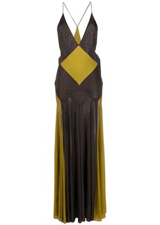 Saint Laurent semi-sheer V-neck gown