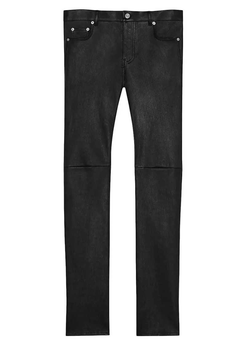 Saint Laurent Signature Low Waisted Skinny Jeans In Black Leather