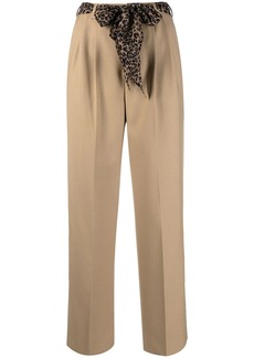 Saint Laurent silk belt pleated trousers