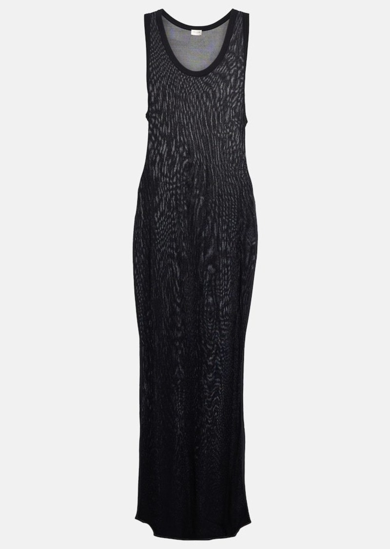 Saint Laurent Silk-blend jersey maxi dress