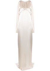 Saint Laurent silk cape empire long dress