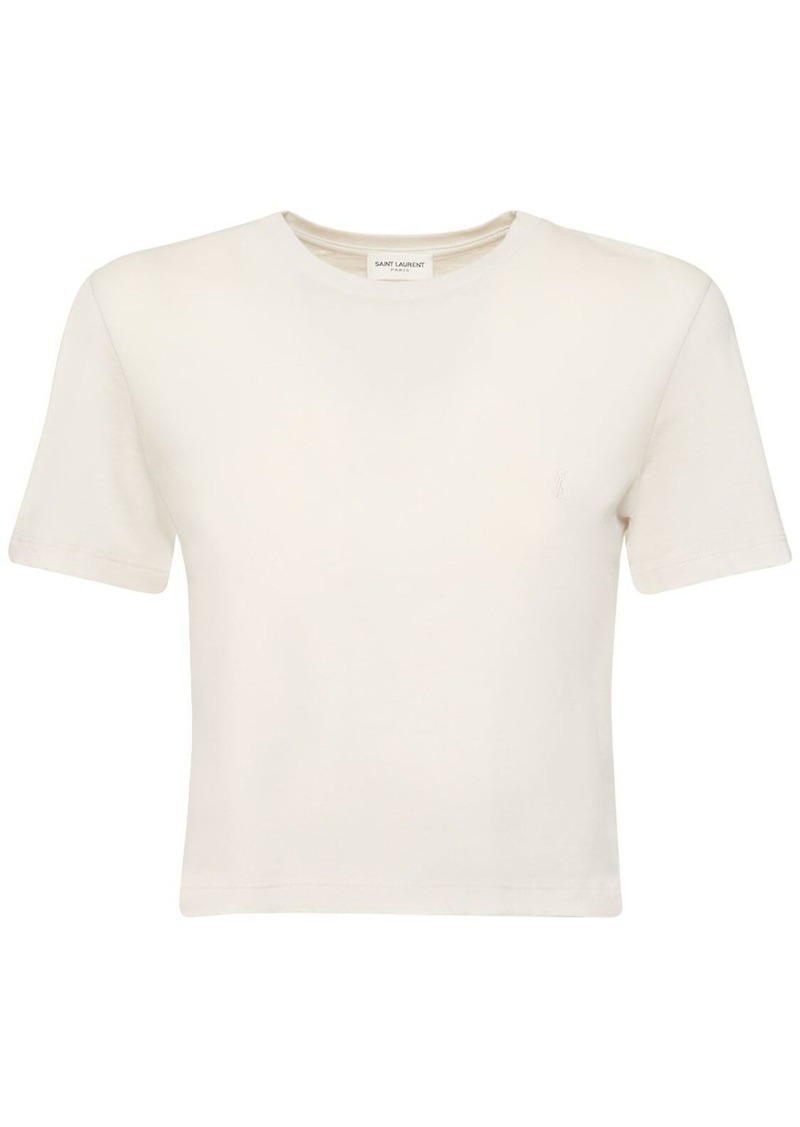 Saint Laurent Slim Cotton Cropped T-shirt