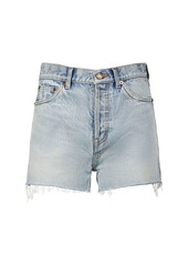 Saint Laurent Slim Fit Cotton Denim Shorts