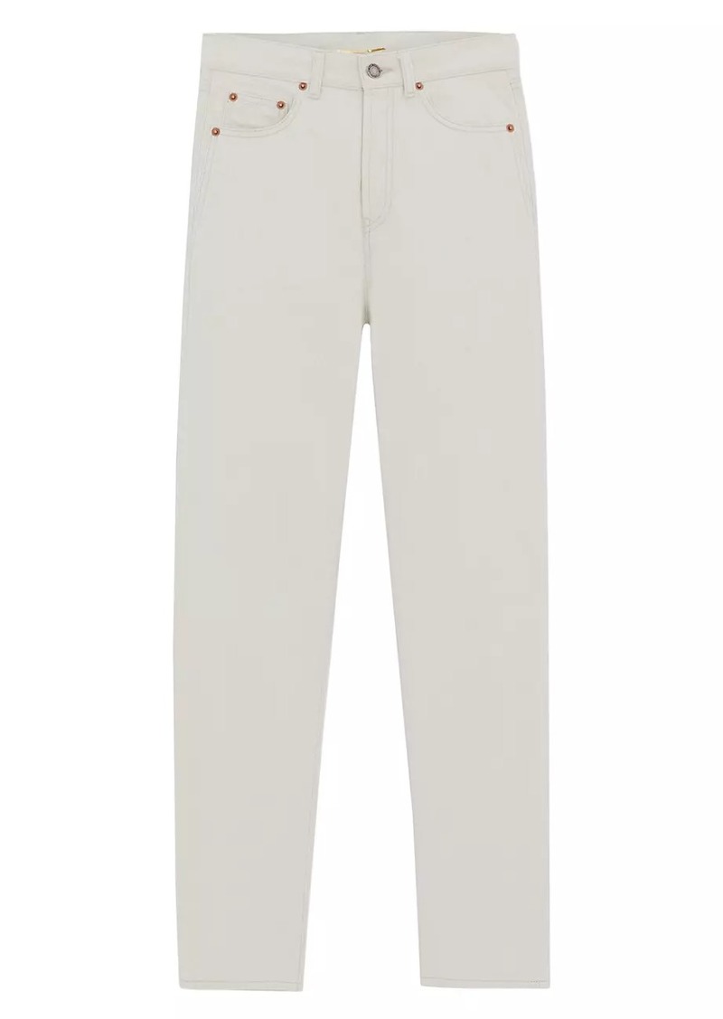 Saint Laurent Slim-fit Jeans In Chalk White Denim