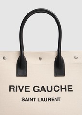 Saint Laurent Small Rive Gauche Linen Tote Bag