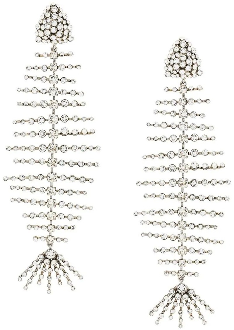 saint laurent fish bone earrings