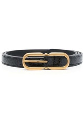 Saint Laurent snakeskin-embossed leather buckle belt