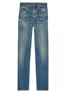 Saint Laurent Straight Jeans In Vintage Denim