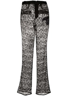 Saint Laurent straight-leg floral lace trousers