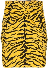 Saint Laurent tiger print high-rise skirt
