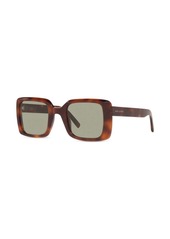 Saint Laurent tortoiseshell-effect oversized-frame sunglasses