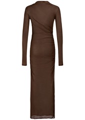 Saint Laurent Transparent Wool Blend Long Dress