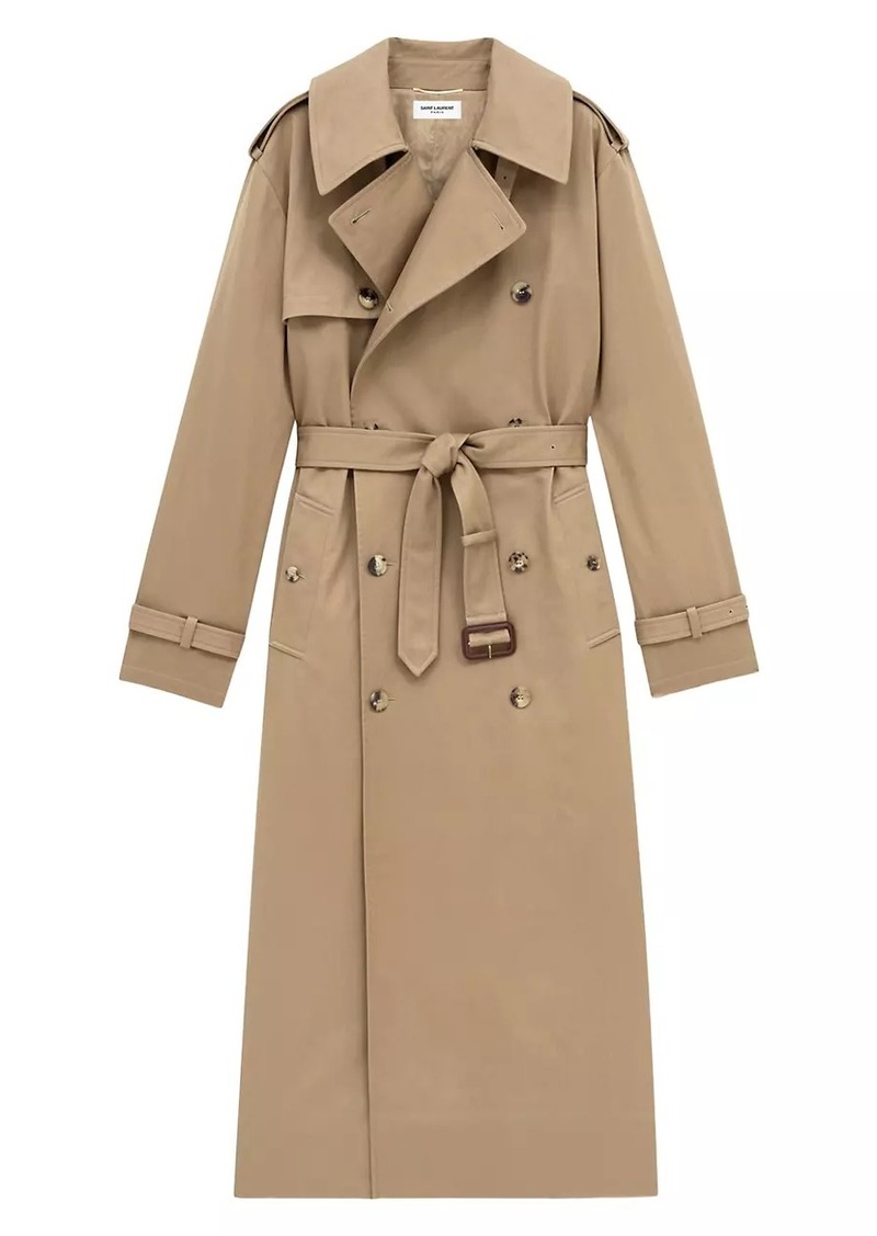 Saint Laurent Trench Coat in Cotton Serge