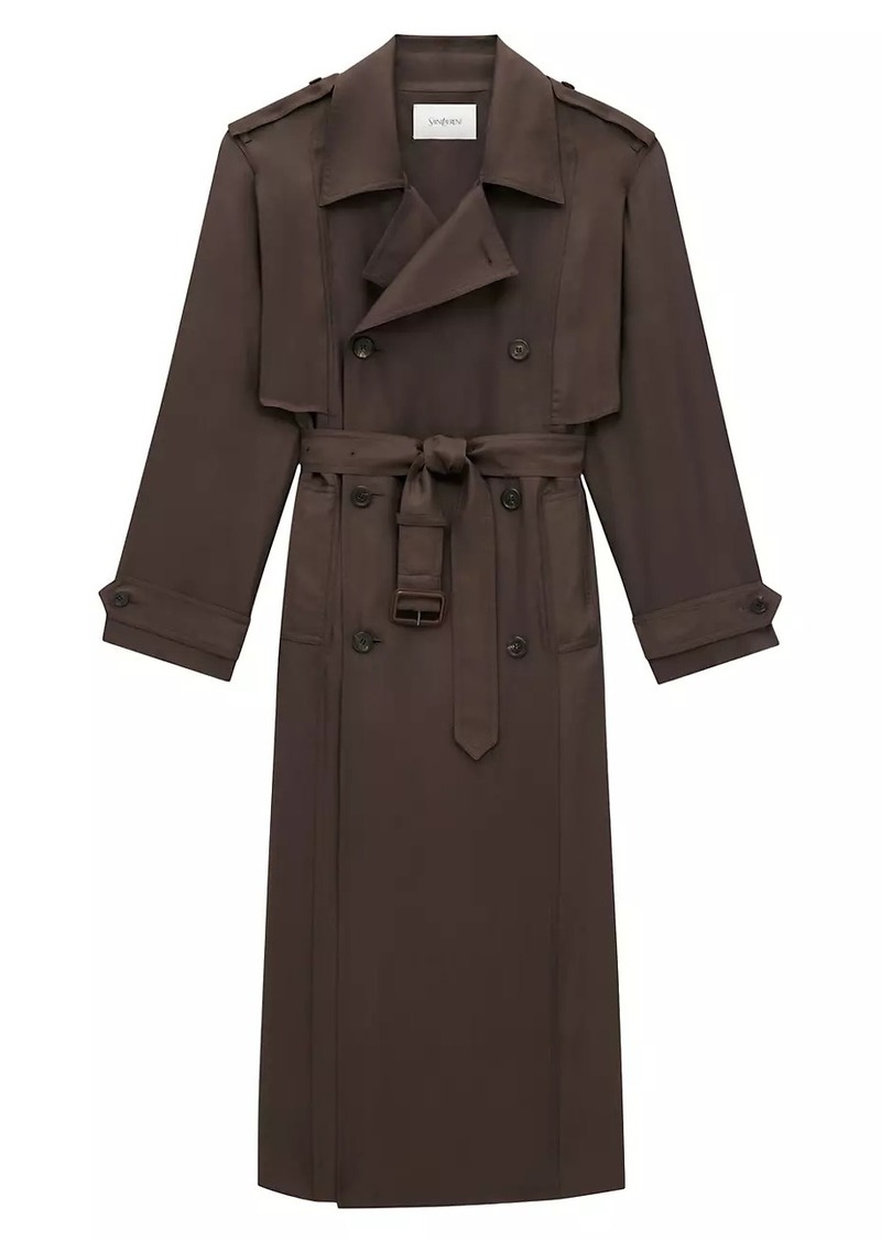 Saint Laurent Trench Coat in Silk