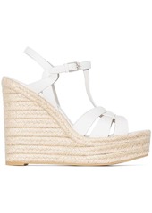 Saint Laurent Tribute 85mm leather espadrille wedges