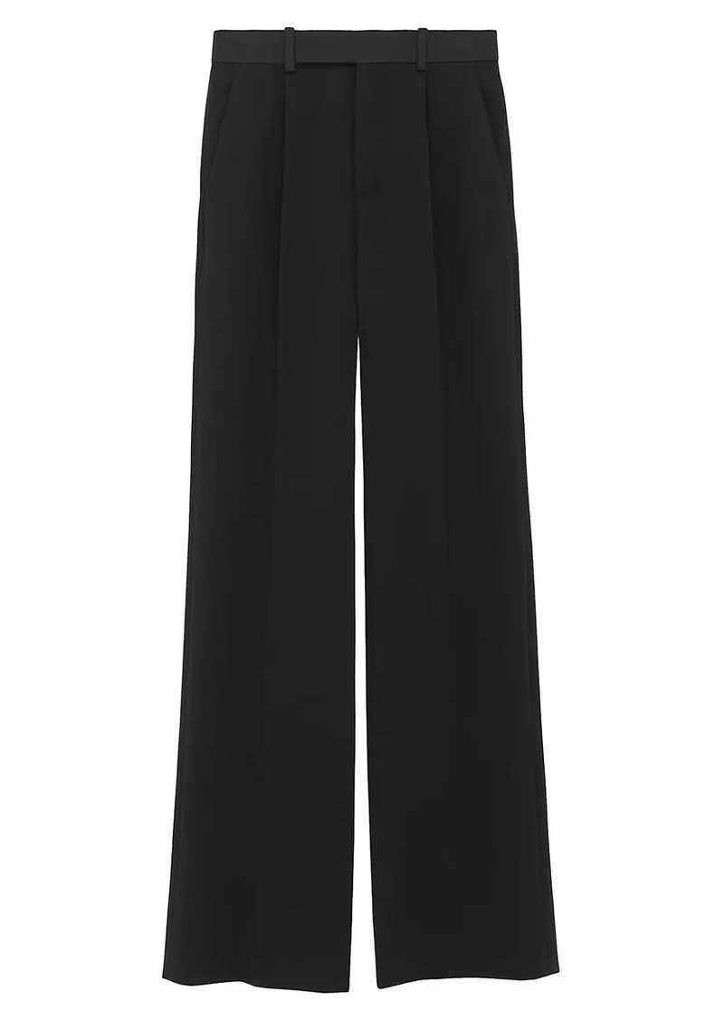 Saint Laurent Tuxedo Pants In Grain De Poudre