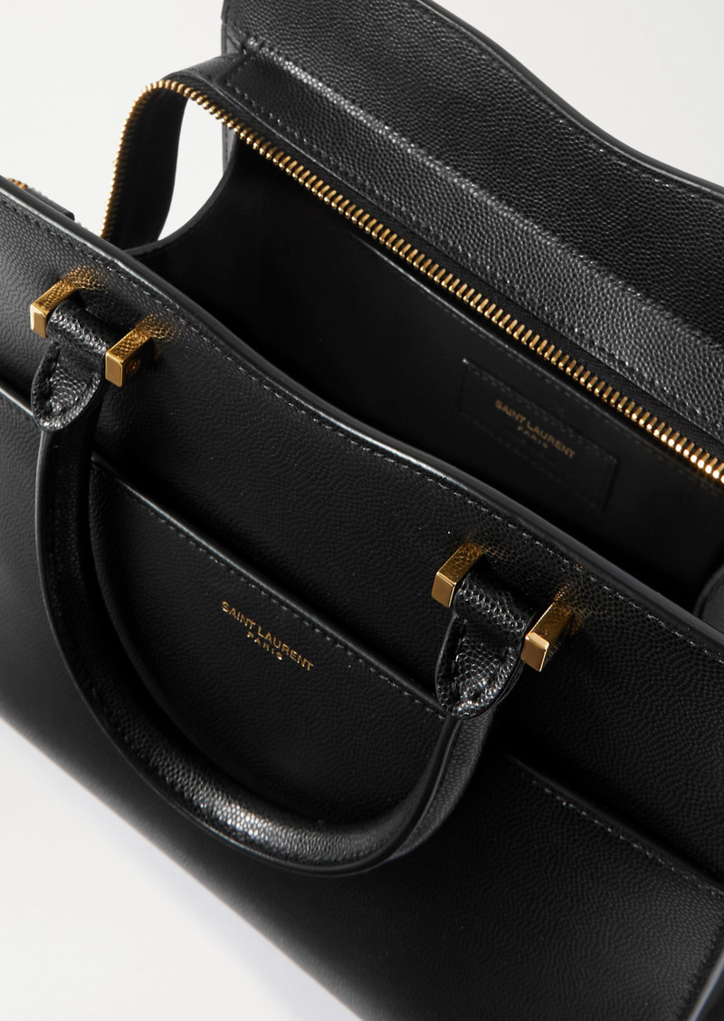 Saint Laurent - Uptown Textured-leather Pouch - Black