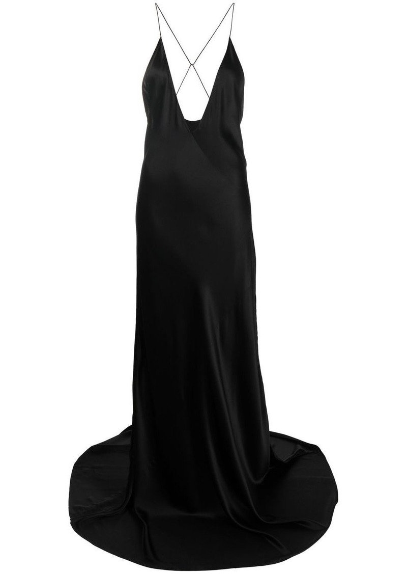 Saint Laurent V-neck silk gown