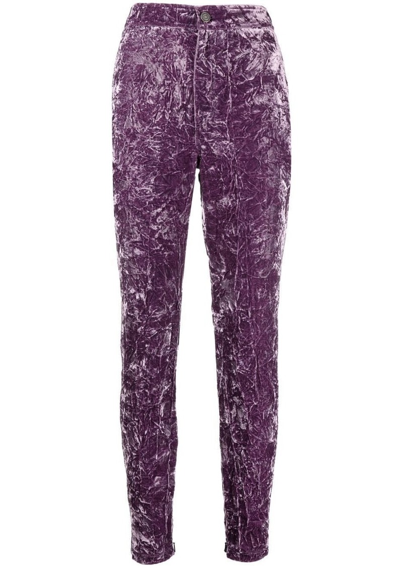 Saint Laurent velvet-effect slim-cut trousers