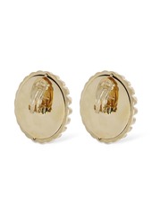 Saint Laurent Vintage Cabochon Brass Earrings