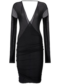 Saint Laurent Viscose Midi Cutout Dress