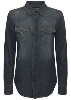 Saint Laurent Western Cotton Denim Shirt