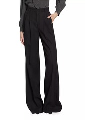 Saint Laurent Wide-Leg Pants In Striped Wool