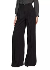 Saint Laurent Wide-Leg Pants In Striped Wool