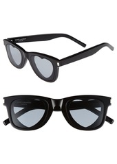 Saint Laurent 50mm Heart Sunglasses in Black at Nordstrom