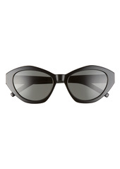 Women's Saint Laurent 54mm Irregular Cat Eye Sunglasses - Black/ Grey