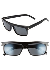 Saint Laurent 57mm Sunglasses in Black/Grey at Nordstrom