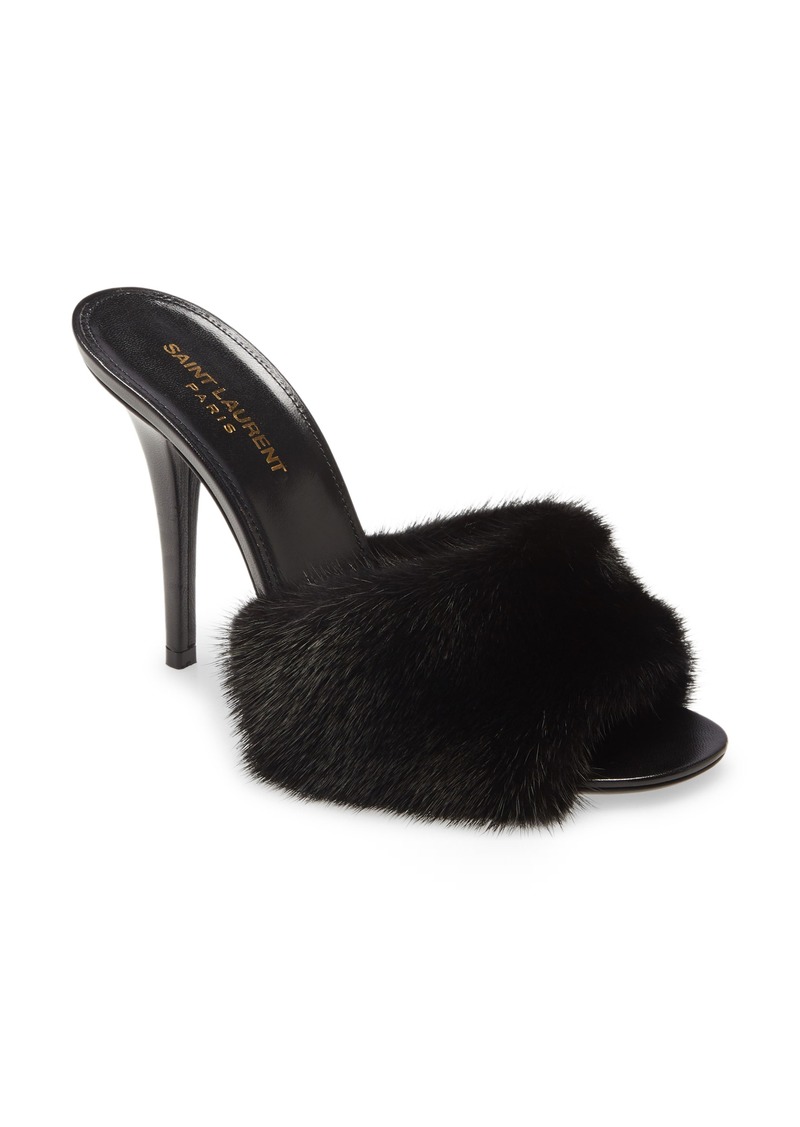 saint laurent fur mules