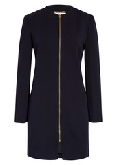 Saint Laurent Zip Long Sleeve Wool Blend Jersey Dress