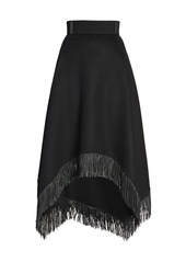 Saint Laurent Wool & Cashmere Fringe Skirt