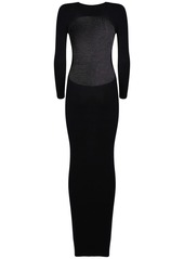 Saint Laurent Wool Blend Long Backless Dress