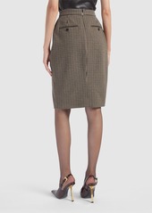 Saint Laurent Wool Blend Midi Skirt