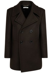 Saint Laurent Wool Caban Double Breasted Coat