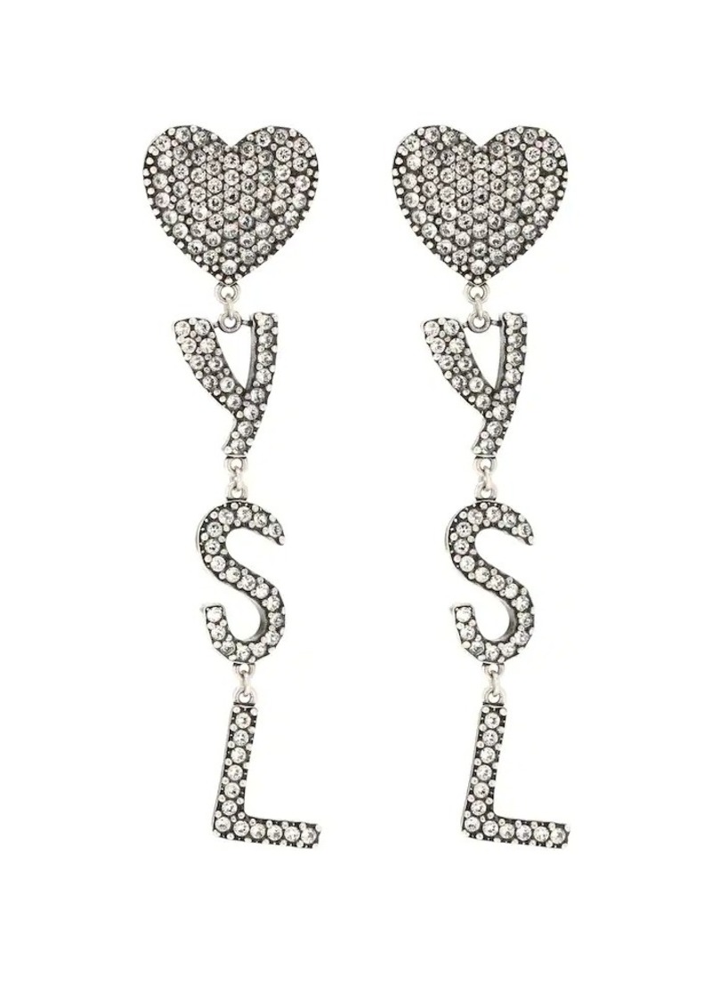 Saint Laurent YSL Heart embellished earrings