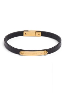 Saint Laurent Ysl Leather Bracelet