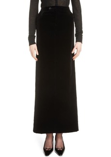 Yves Saint Laurent Cotton Velveteen Maxi Skirt