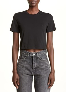 Yves Saint Laurent Crop Cotton Jersey T-Shirt