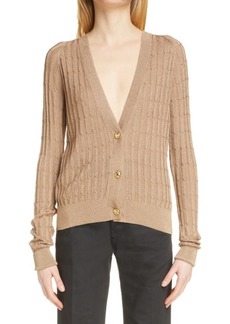 Yves Saint Laurent Fitted Cable Stitch Cardigan