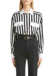 Yves Saint Laurent Stripe Silk Twill Shirt
