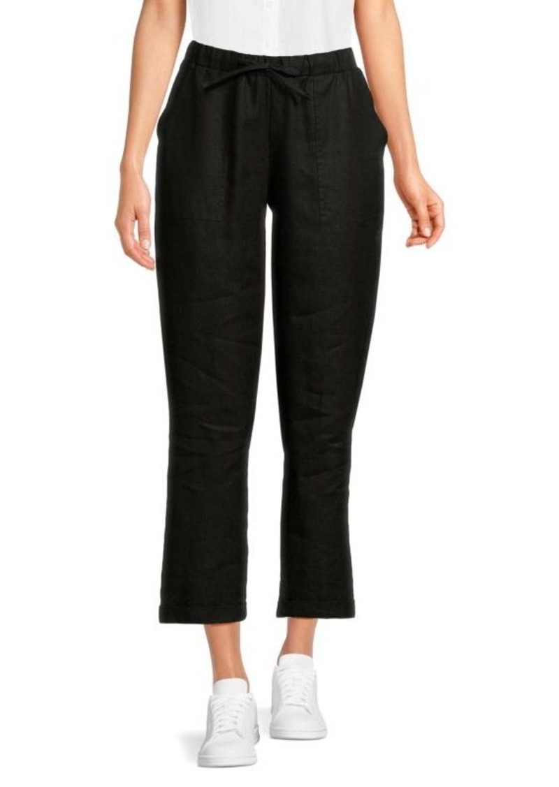 Saks Fifth Avenue 100% Linen Drawstring Pants