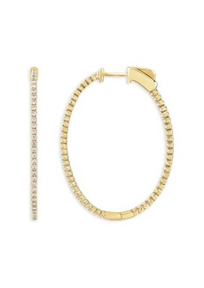Saks Fifth Avenue 14K Gold & 0.95 TCW Lab Grown Diamond Hoop Earrings